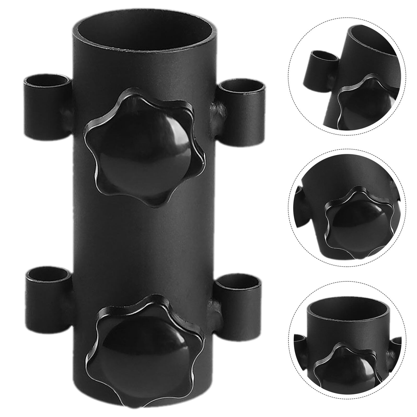 DOITOOL Supporto per Palo da Campeggio in Acciaio Resistente 4 Pezzi Tubo Fisso Regolabile Fissatore per Baldacchino e Ombrellone da Esterno per Barbecue Spiaggia e Giardino