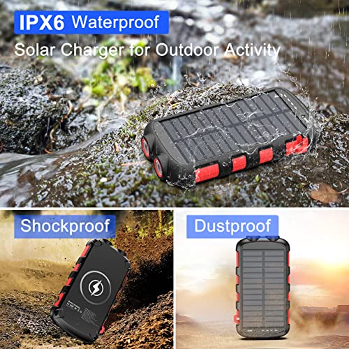 Fwnyha Solar Power Bank 36800Mah Portable Charger 12V/9V/5V 18W Usb-C Fast Charging,15W Wireless Output, Ip66 Waterproof External Battery Pack Compatible With Iphone 12,13,Mac,Samsung Galaxy,Tablet #TOP5