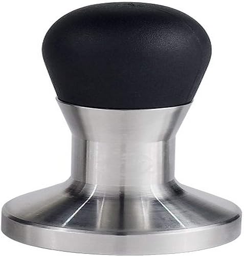 Rattleware Tamper redondo de acero inoxidable Agarre ergonómico premium, perfecto para máquinas de café expreso, embalaje de suelo consistente y