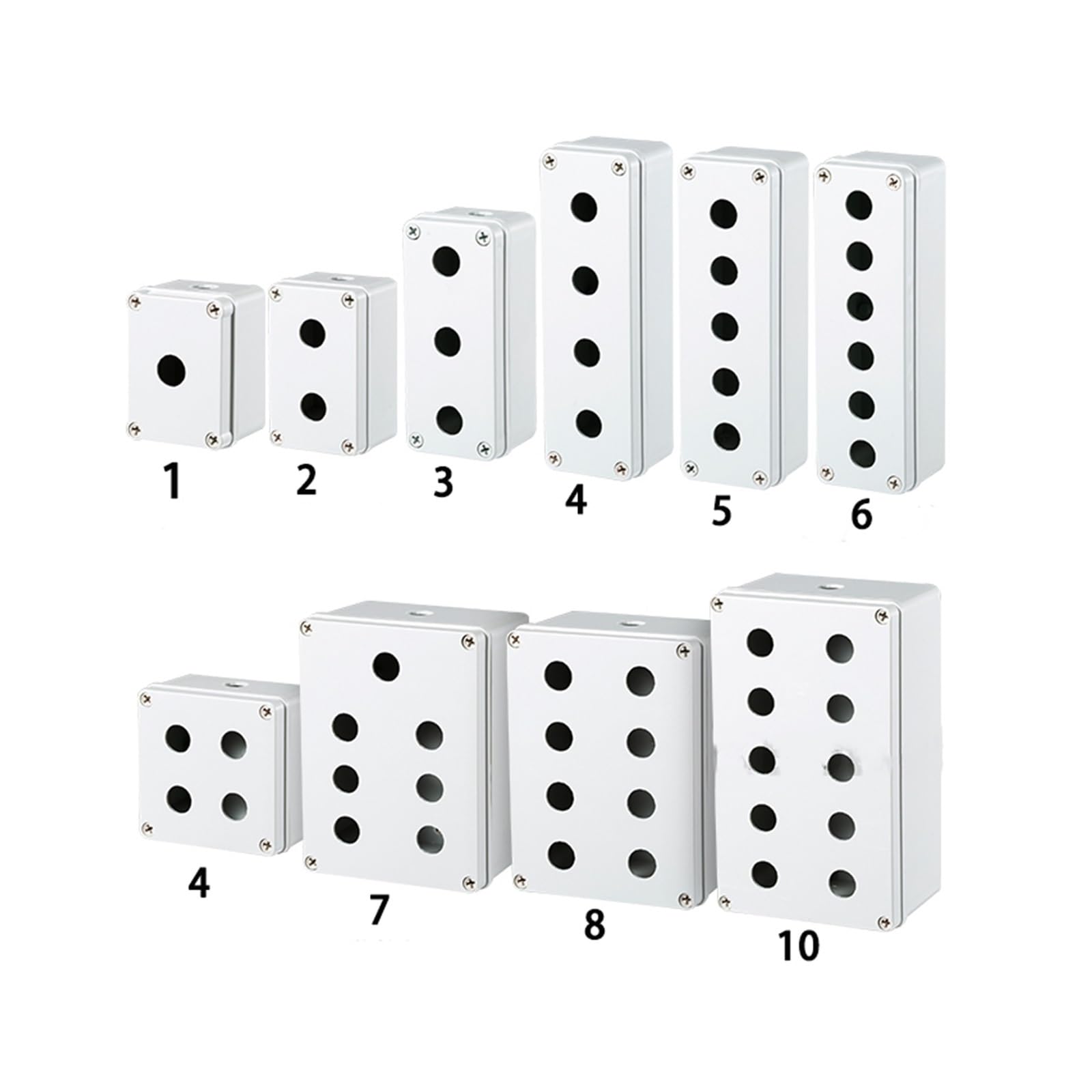 1 Uds interruptor de botón caja impermeable 22mm ascensor parada de emergencia autobloqueo inicio y parada caja de control caja eléctrica de plástico industria(14 holes 22mm)