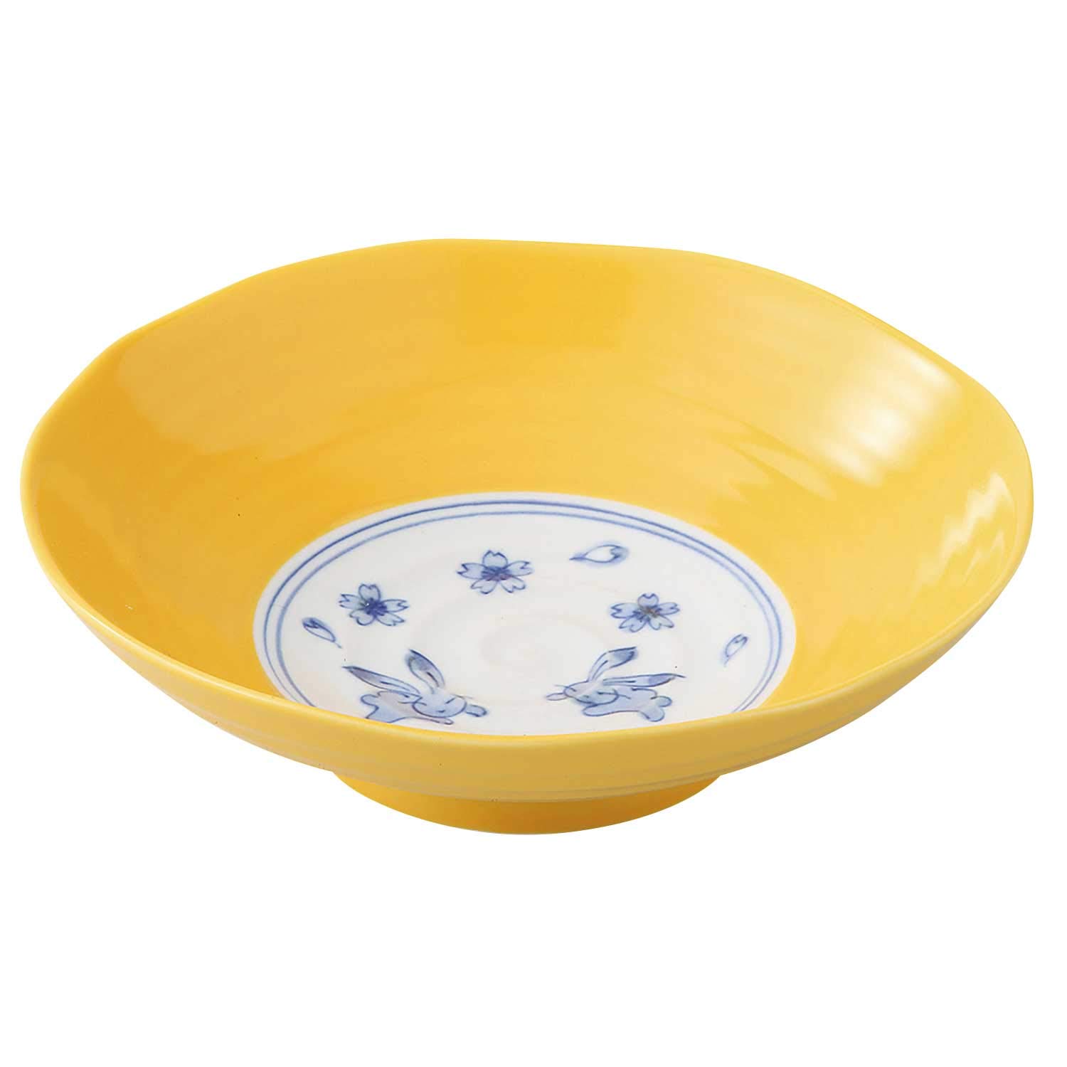 Amazon｜浜陶 波佐見焼 和山窯 多用鉢 約18cm 黄釉花うさぎ 159800｜丼