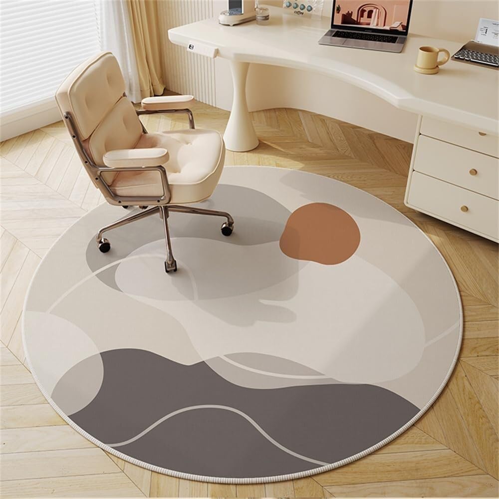 SSDDLZEQ Premium durable range Round Office Carpet And Hardwood Floor Multi-purpose Protective Mats(Mountains,60cm)