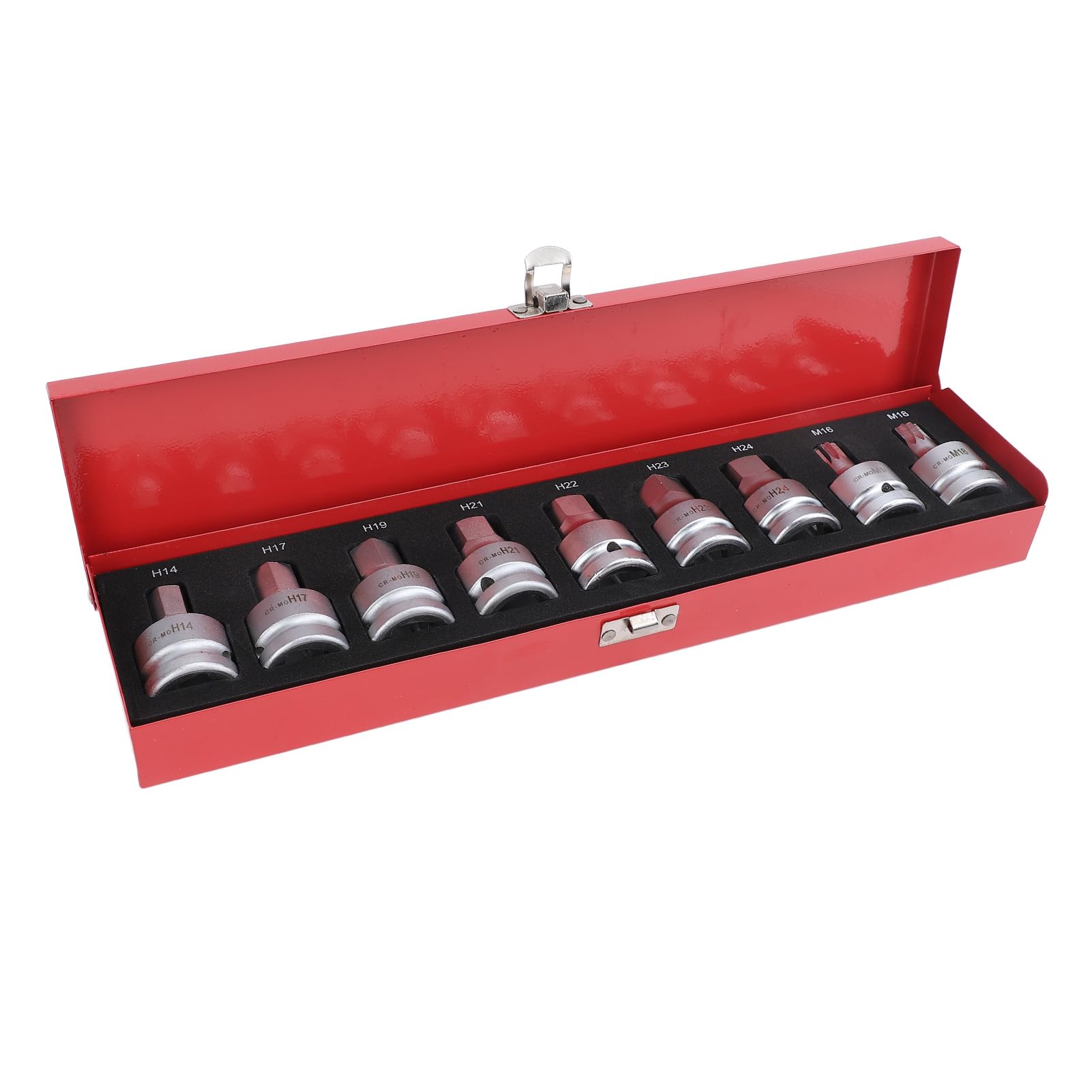 Cocoarm 3/4 Cala Napędowy Gniazdo Uderzenia Sześciokątne Zestaw do Gniazda 3/4 Wpowetek Sterujący CR MO 14 Mm do 24 Mm Spline Bit Setk dla M16 M18 z Wysokim Znakiem Kontrastowym i skrzynką Pamięci