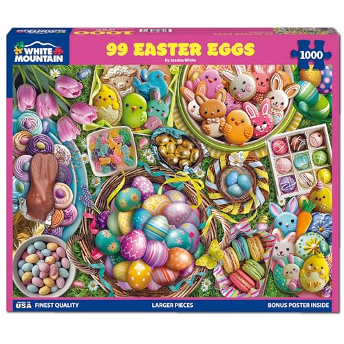 White Mountain Rompecabezas de 1000 Piezas Collage de Vacaciones, 99 Huevos de Pascua | Piezas Grandes, Regalo para Adultos y Familia, 24"x30" miniatura 1