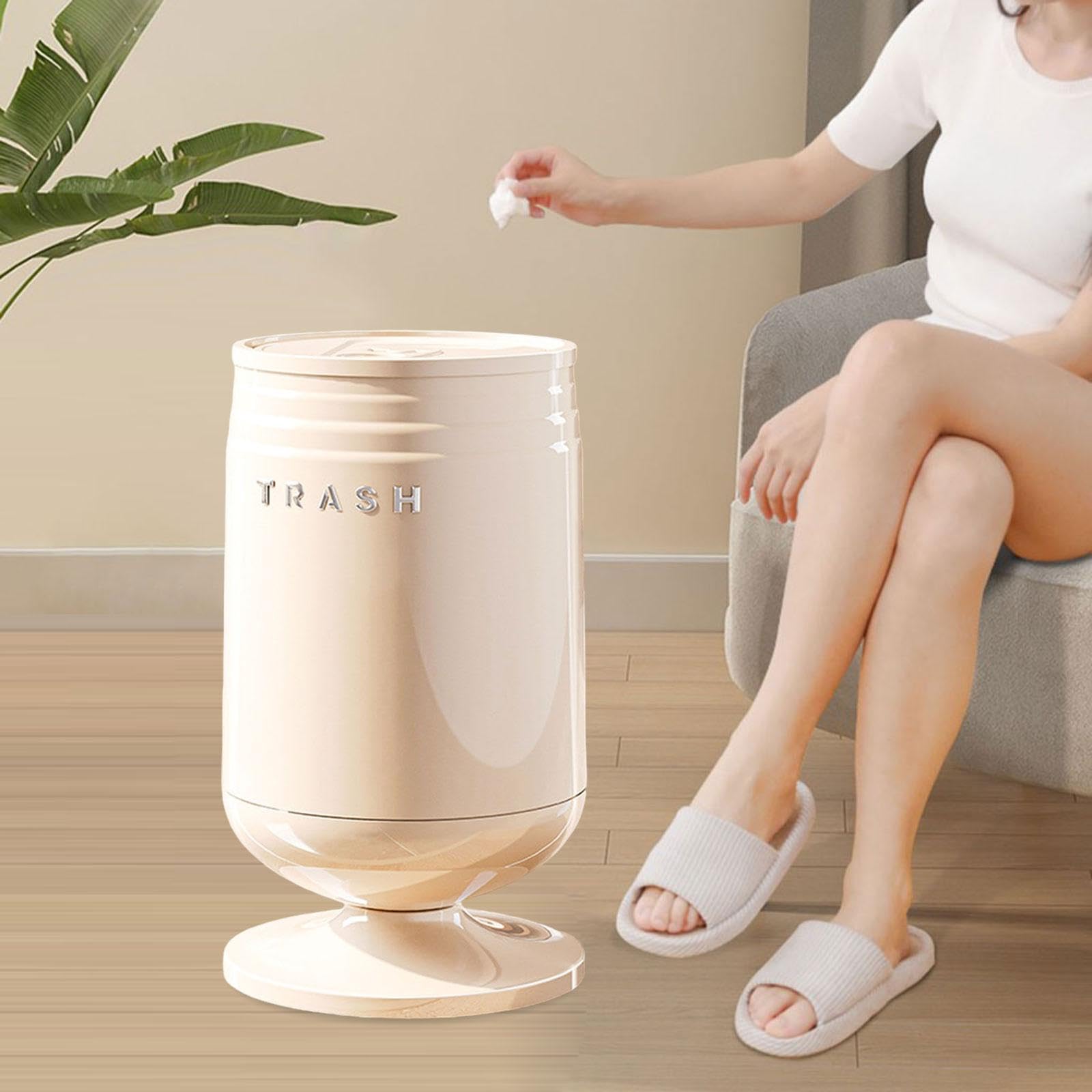 Baoblaze Pattumiera, Pattumiera Cestino per Spazzatura, Moderno Secchio Portaoggetti Portatile, Cestino per Rifiuti, per Spazzatura per Bagno, Bianco, L