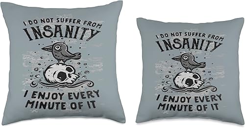 Miniatura 3 de I Do Not Suffer from Insanity I Enjoy Every Minute of It - Almohada de 16 x 16 pulgadas, multicolor