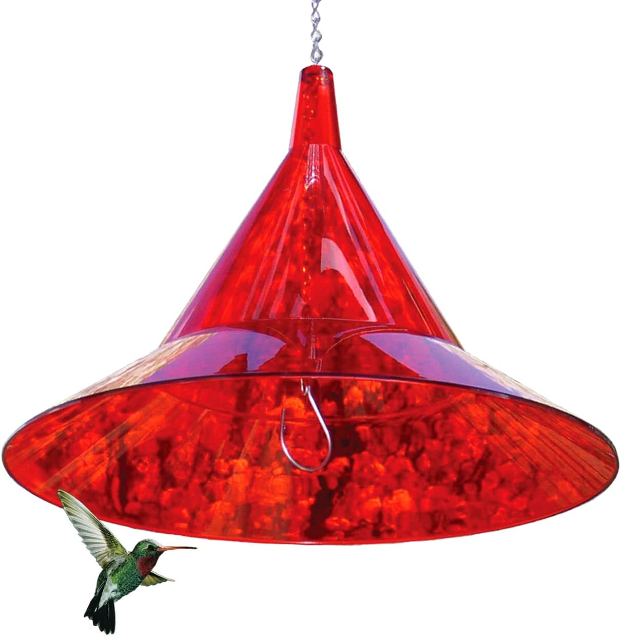 SKY CAFESquirrel Baffle - Protects Outside Bird Feeders and Bird Houses - Premium Large 17” Dome - Made in USA by Arundale (Ruby Red)