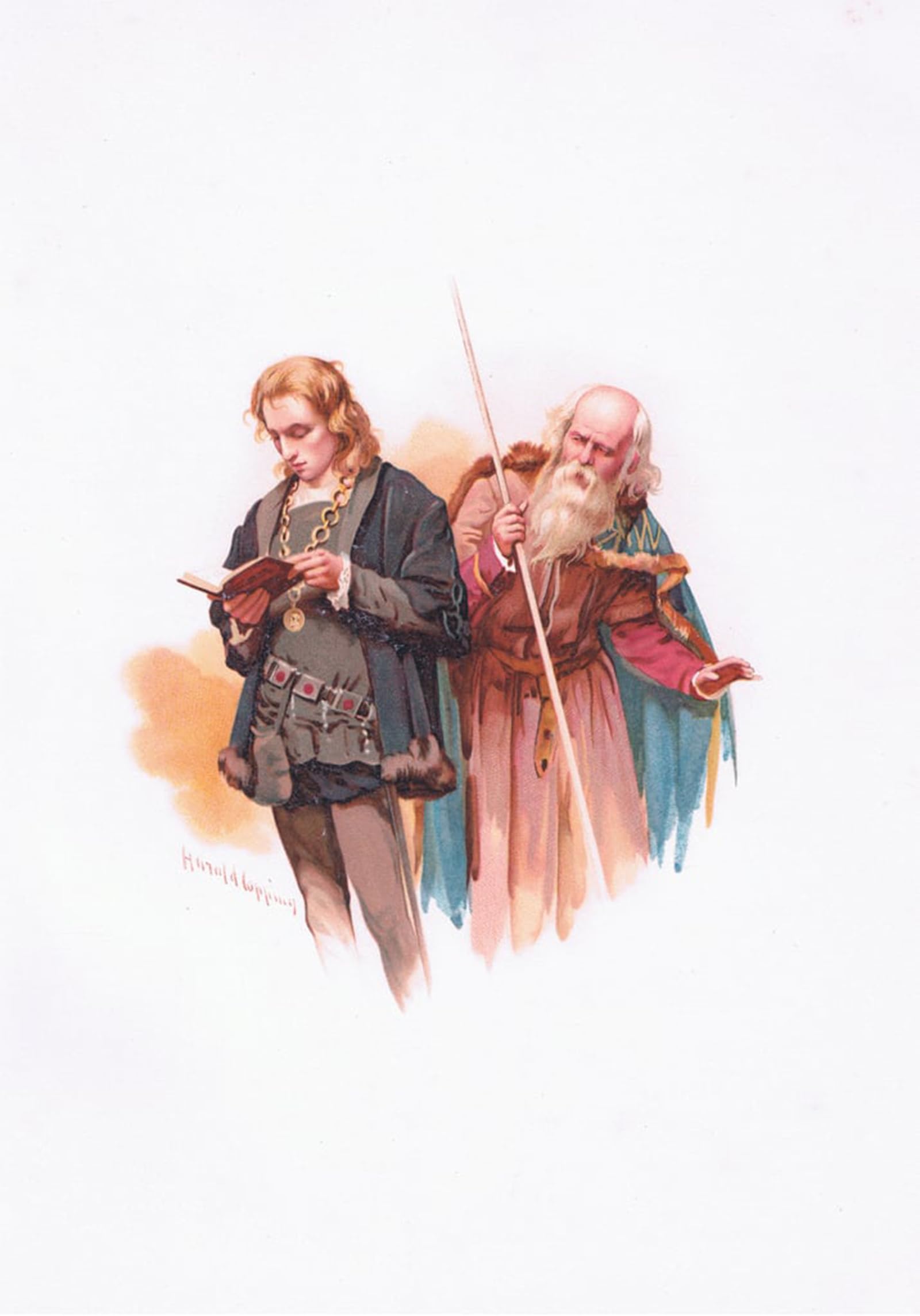 ARTXLXXBN Famous Print Painting Colorful Art Print Hamlet and Polonius Illustration From Hamlet by Harold Copping Canvas Art Decorations for Home Decor 60x90cm