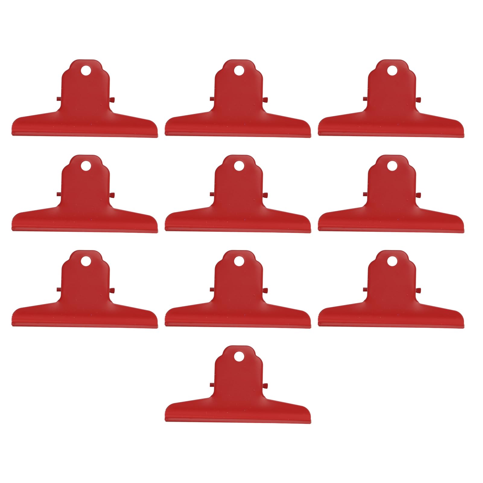 10PCS Metal Bull Clips, Large Bull Clips Bull Clips Heavy Duty Paper Clamps Large Office Paper Clamps Large Metal Bull Clips Bulldog Clips (Red)