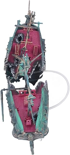 Miniatura 9 de Decoraciones de naufragios para pecera, pintadas a mano seguras y hermosas decoraciones de barco hundido, decoración de tanque de peces, adorno de