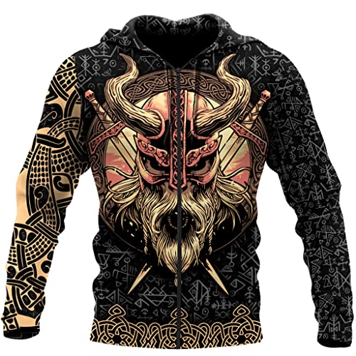 Sweat shirt homme à capuche imprimé 3D mythologie nordique