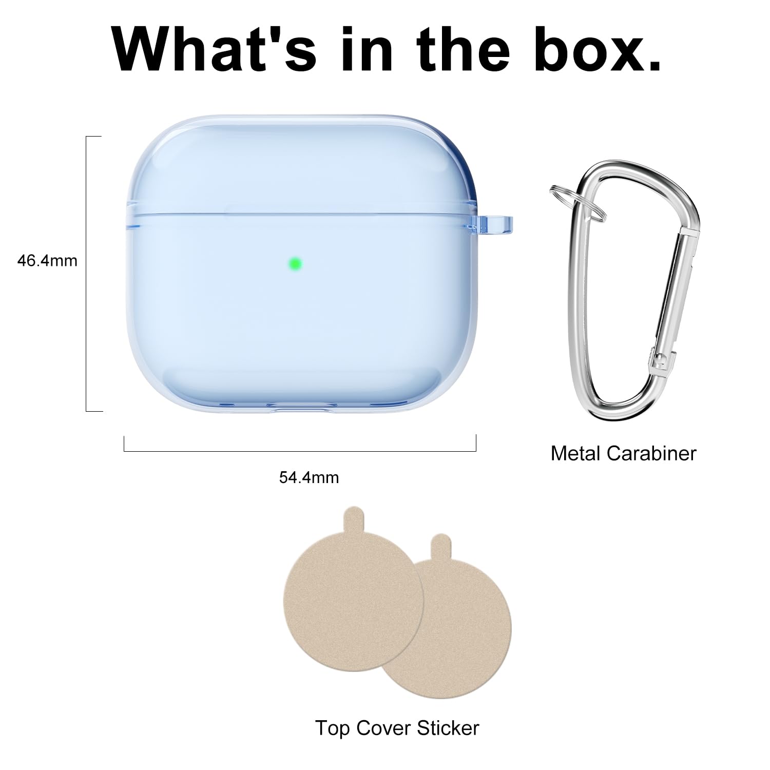 Svanove for Airpods 4 Case Clear Hard, Transparent Simple Cute Airpods 4th Generation Case with Keychain, Girly Y2k Aesthetic Trendy Airpods Cover Accessories for Women Girl, Light Blue — view 6