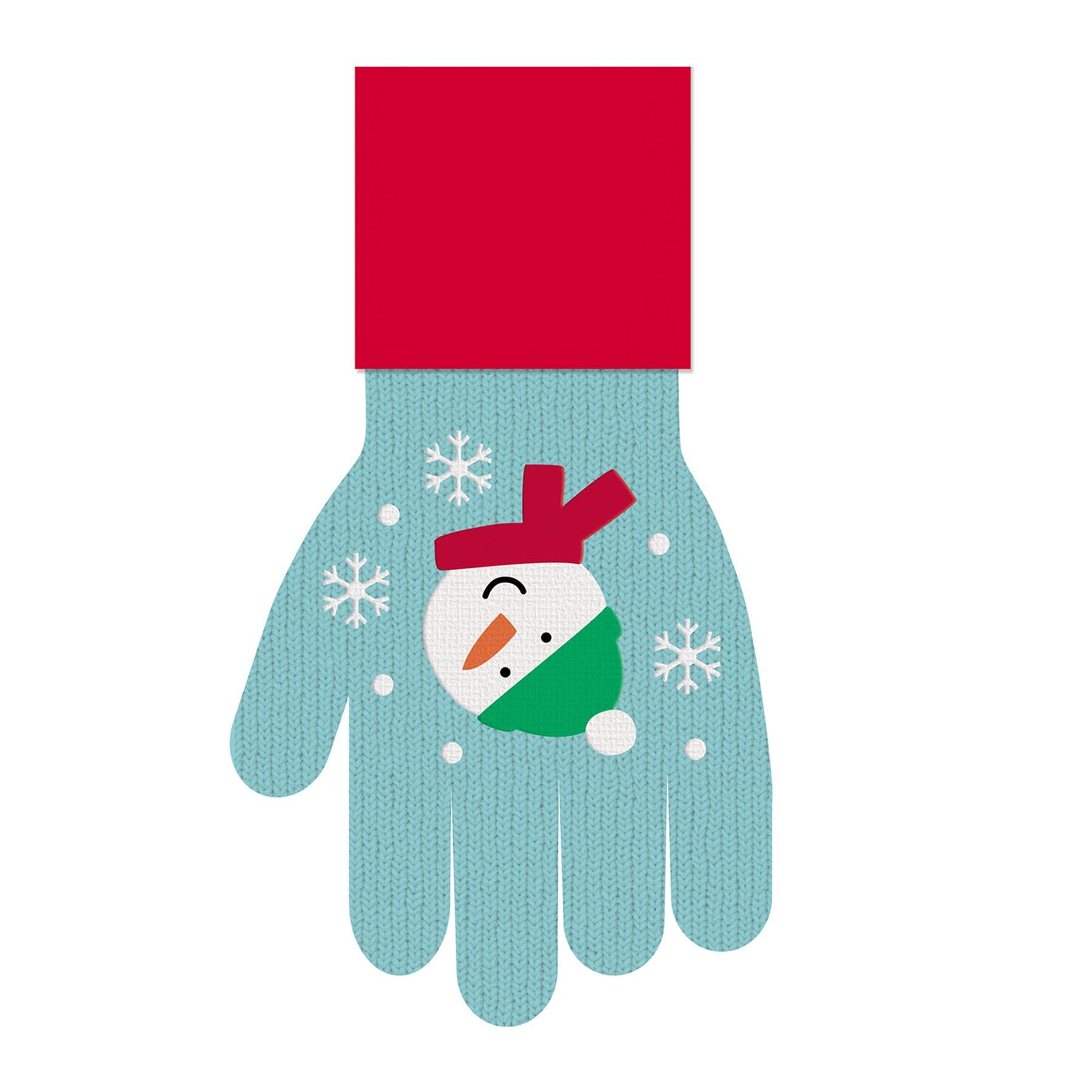 Giftmaker Boys Blue Childrens Novelty Christmas Gloves Festive Snowman Design Onesize