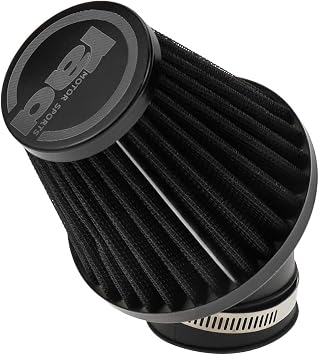 Sydien Universal Motorcycle Air Filter Replaceable Motorcycle Modified Parts For Increasing Air Flow Into Engine, 42RAD With Adjustable ClampBlack