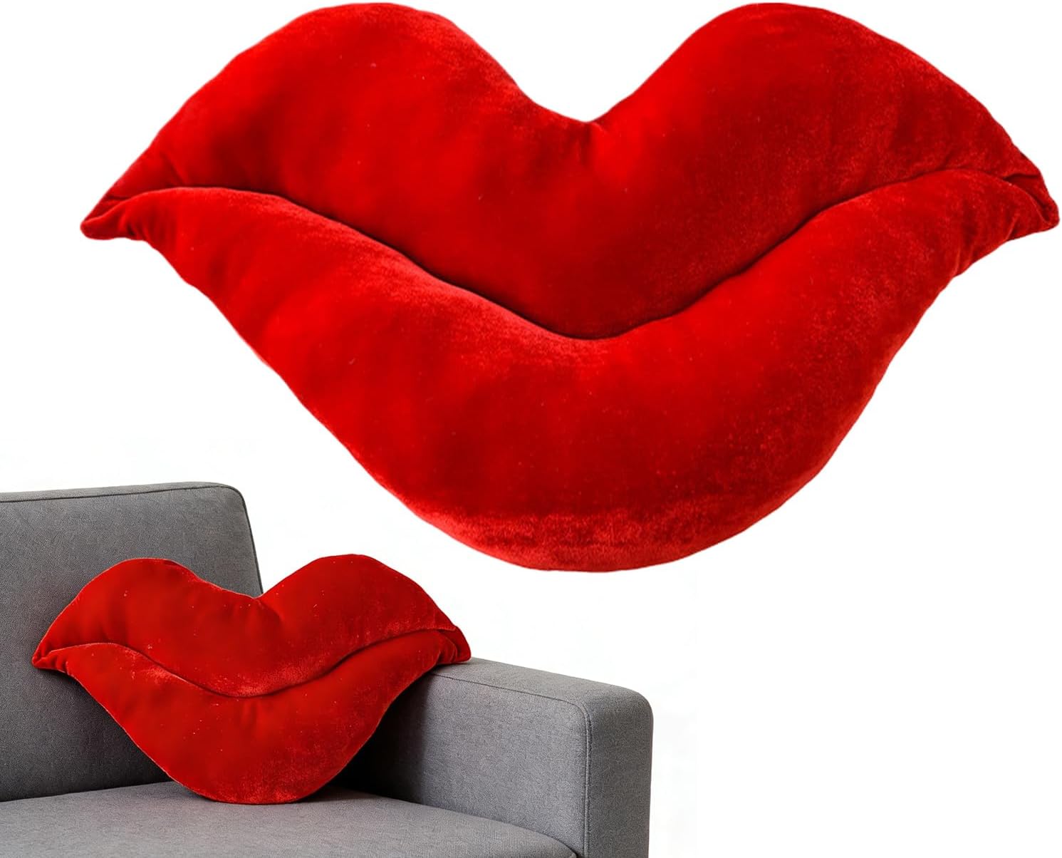 Lip Shape Pillow - Nap Sleeping Cushion Decorative,3D Lip Velvet Throw Pillow | for Bed Bedroom Couch Sofa Living Room Patio Playroom Valentine's Day Housewarming