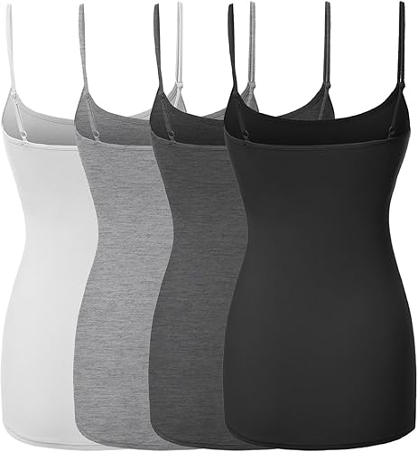 Miniatura 2 de Made by Emma Camiseta básica de tirantes delgados ajustables para mujer (4 unidades)