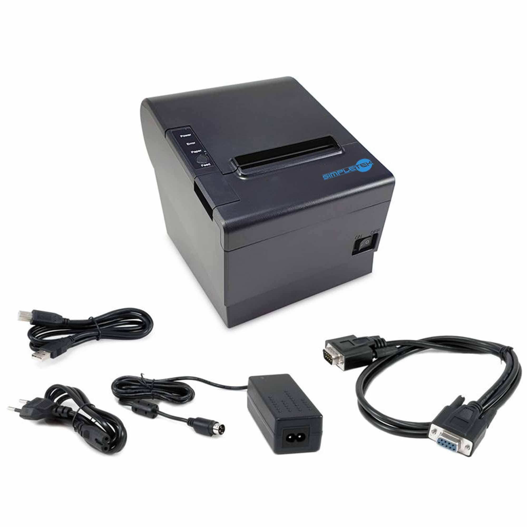 SIMPLETEK - Stampante Termica POS 58/80 mm | USB Ethernet RS-232 LAN | Scontrini Ricevute e Comande - Auto-Cut | Driver e Manuale inclusi