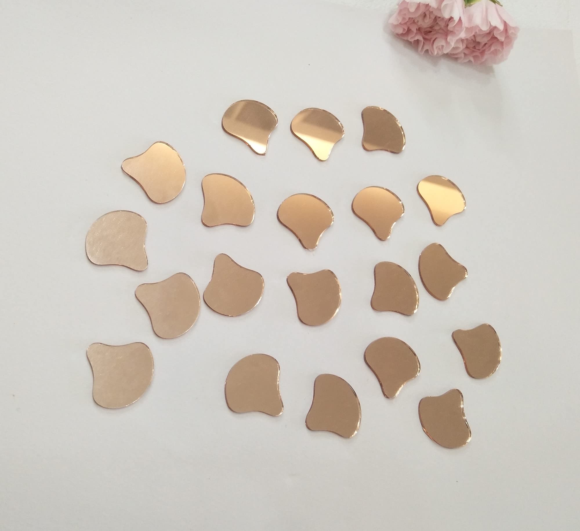Azulejos de mosaico de vidrio para manualidades y decoración con espejos de oro rosa