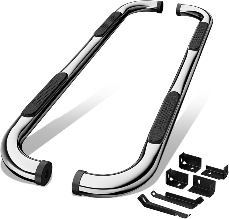 Tablero de correr Auto Dynasty para 1999-2019 Silverado 1500-3500HD cabina extendida | Barras de escalón de acero inoxidable de 3"aptas para 99-19 Silverado Sierra 1500 2500HD 3500HD cabina extendida, escalones laterales de cromo pulido