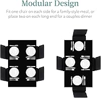 Vista 4 de Best Choice Products 5 piezas Juego de mesa de comedor de vidrio, muebles modernos de mesa de cocina para comedor, dinette, ahorro de espacio