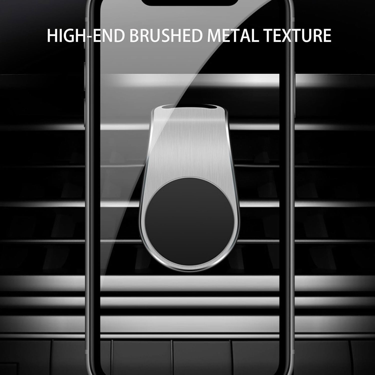 LONDRAF Phone Holder, Magnetic Phone Holder for Car, Mobile Phone Navigation Magnetic Bracket, 360° Adjustable Hands Phone Stand, Secure Clip-On Air Vent Phones Cradle for Driving Silver