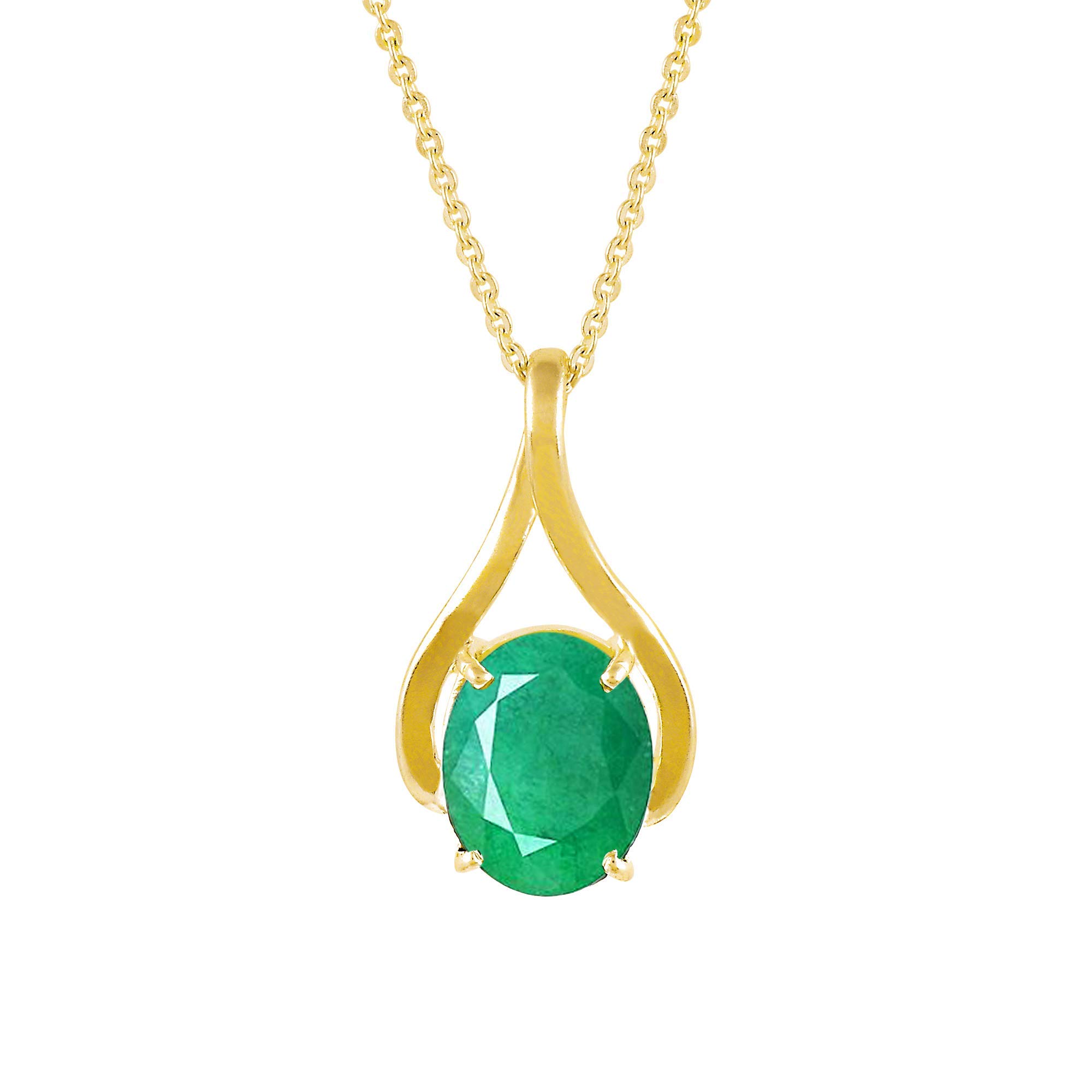 anuj sales 12.00 Carat Natural Emerald Panna Gold Plated Pendant Locket (Astrological Purpose Panna Pendant) for Men and Women-picture-1