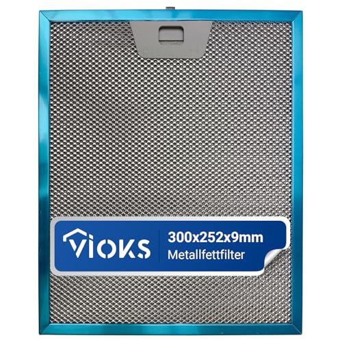 VIOKS Filter Dunstabzugshaube Metall Ersatz für AEG Elеctrolux 50248271004 Faber 133.0017.054 Whirlpоol 482000027080 Dunstabzugshaube Metallfilter 300x252 mm Filter für Abzugshaube