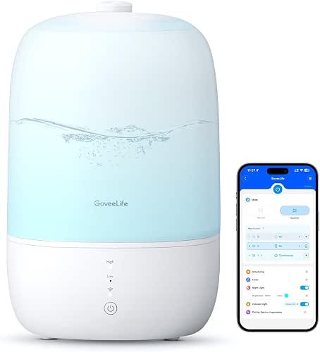 GoveeLife Smart Humidifiers for Bedroom, 3L Top Fill Cool Mist