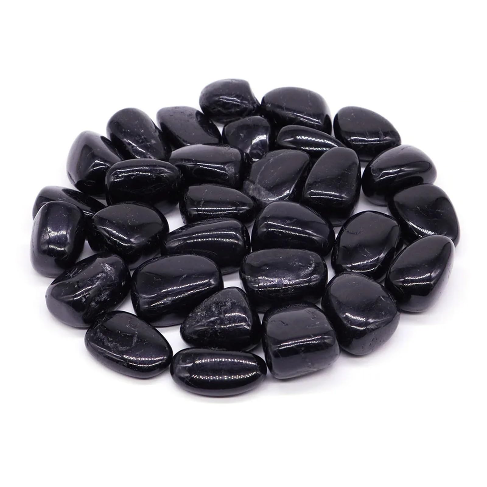 Piedras de Grava para peceras, Piedras caídas de Cristal turmalina Negra, Grava for Acuario, pecera, Varios tamaños(1000g)