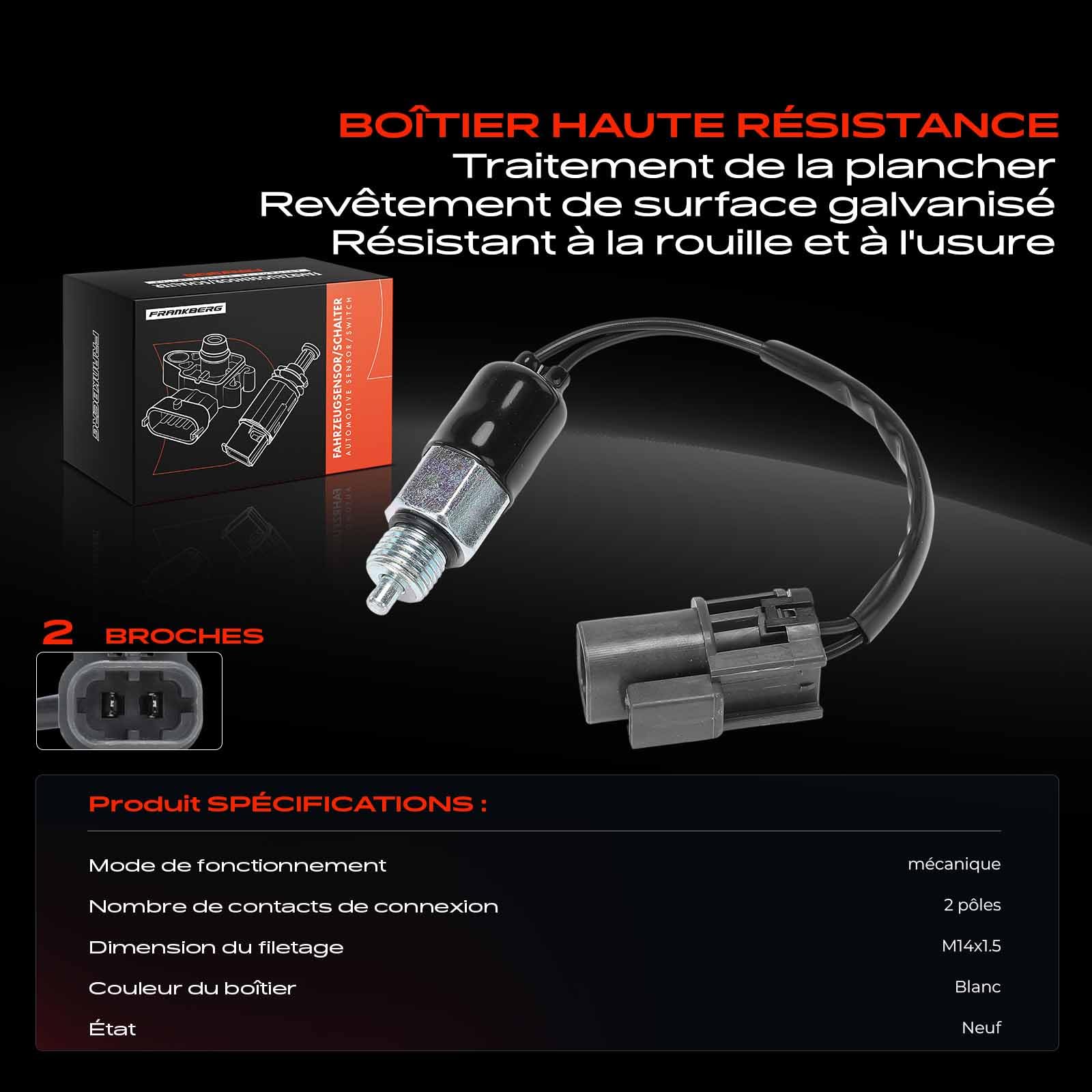 Frankberg Interrupteur de feux de recul 3200521U00 | Compatible avec: Serena C23, Cabstar E TL VL, Terrano I WD21, NP300 Navara D40, 300 ZX Z32, Patrol GR V Wagon Y61