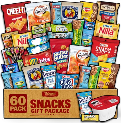 Snack Care Package Gift Box, Assorted Variety, 60 Ct