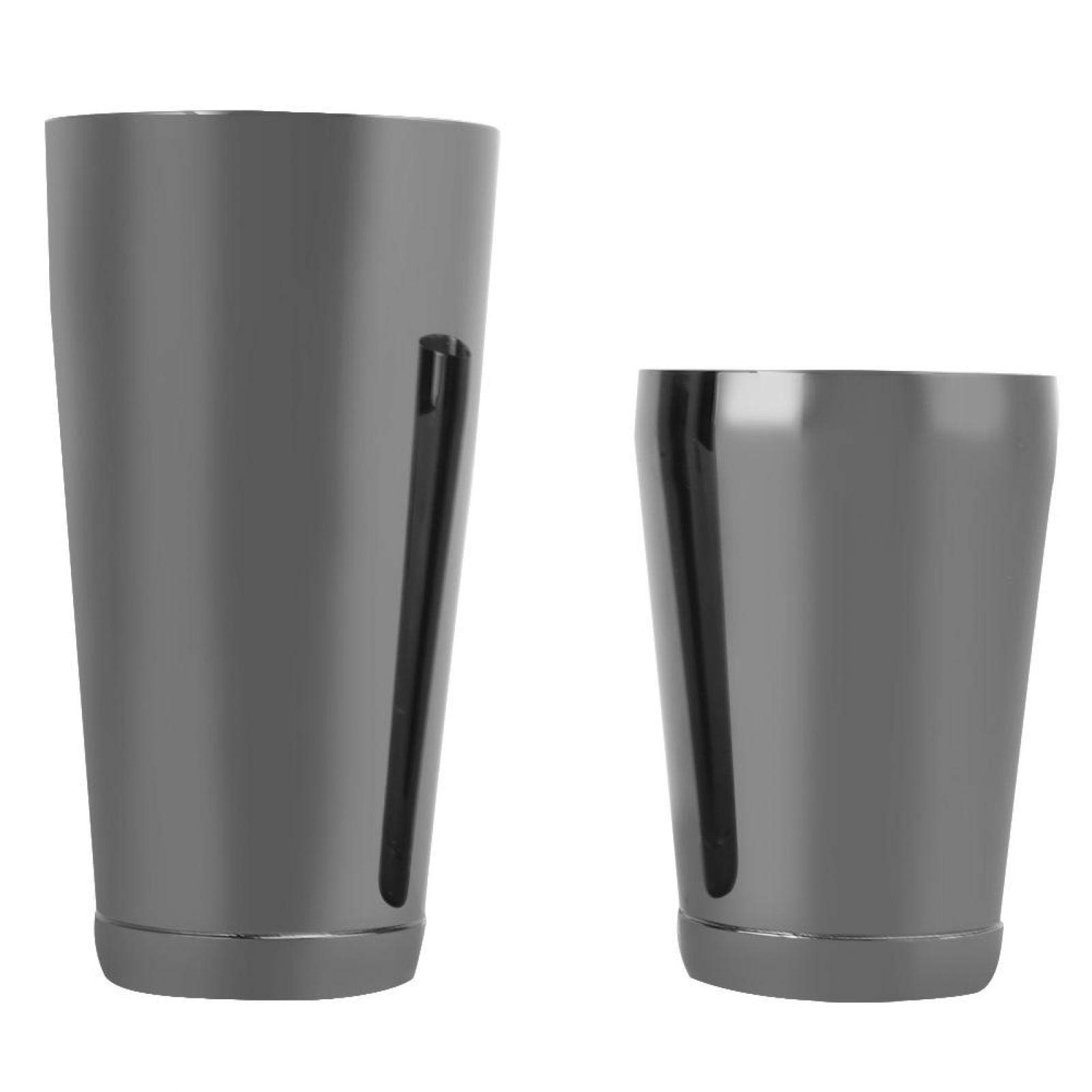 Herramienta de barra Coctelera Boston de acero inoxidable Juego de coctelera Coctelera de lata Bartender Barware(Negro)