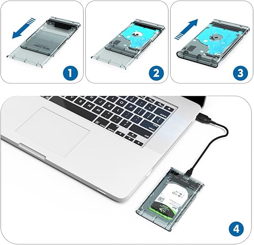 Miniatura 4 de WAVLINK Caja de disco duro externo USB 30 a SATA para disco duro externo de 25 pulgadas 0197in 0276in 0374in SATA IIIIII HDDSSD compatible con