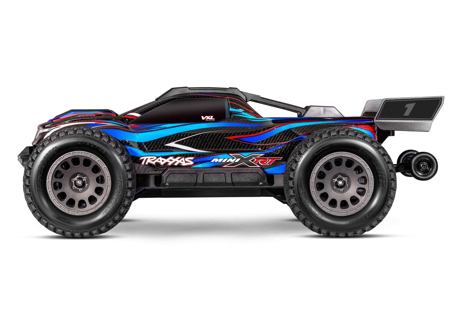 TRAXXAS MINI-XRT, 1/16 Monster Truck, 4 x 4 Brushless RTR, zdalnie sterowany samochód, niebieski, wodoodporny, z pilotem TQi i TSM