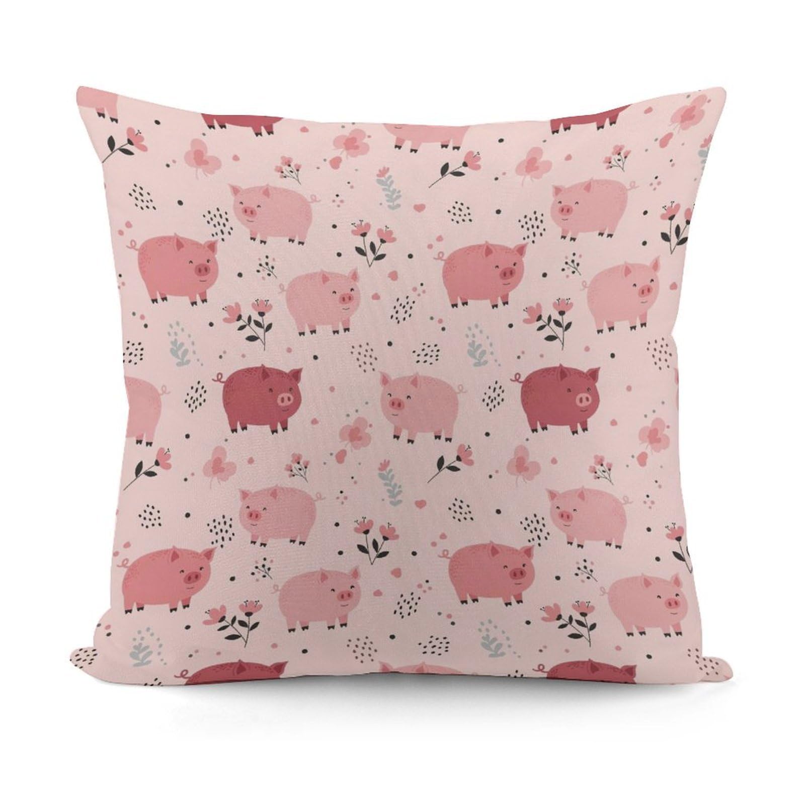 Smazdfxx Picture(226) Softffy Pink Cute Lazy Pig Cushion Covers Comfort Plush Pillow Cover For Sofa Bedroom Pillow Shell