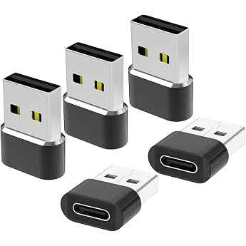 USB C Female to USB Male Adapter 5 Pack Type A Power Supply Charger Adapter for iPhone 17 16 15 14 Pro Max iPad 10 11 Mini 6 Air Apple Watch 7 8 9 Samsung Galaxy S24 S23 A54 Plus Ultra Carplay