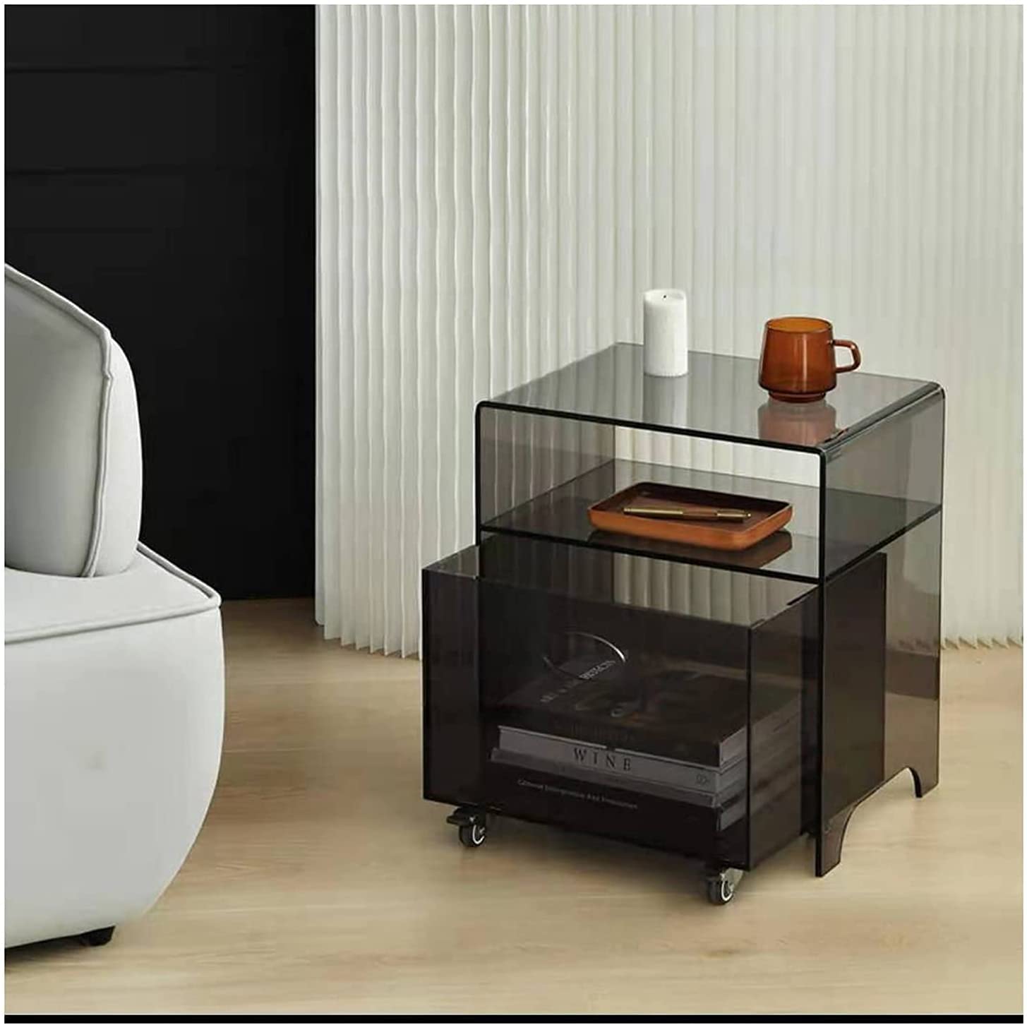 ベットサイドキャビネット グレー グレージュベッドサイドキャビネット | リビング＆ダイニング