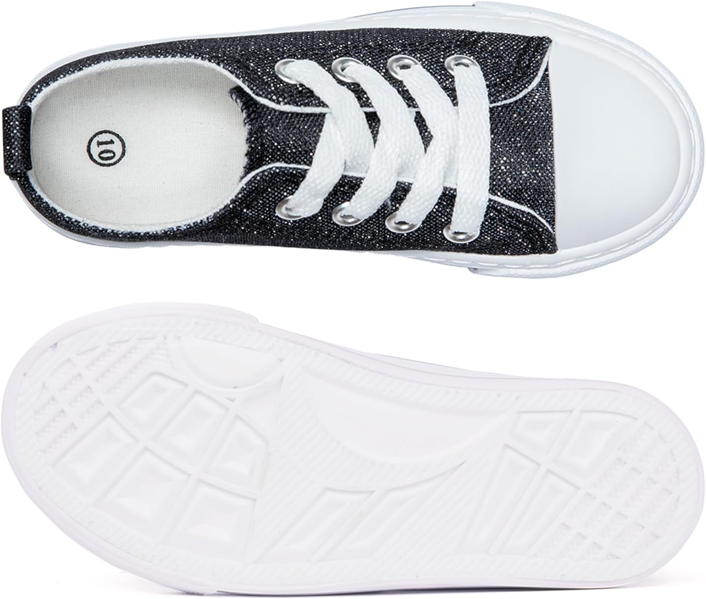 ToandonToddler Kids Sneakers Sparkle Fashion Glitter Sequins Canvas Shoes - Image 6