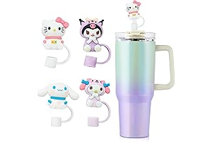 4Pcs Cartoon Kawaii Stanley Hello Kitty Straw Cover