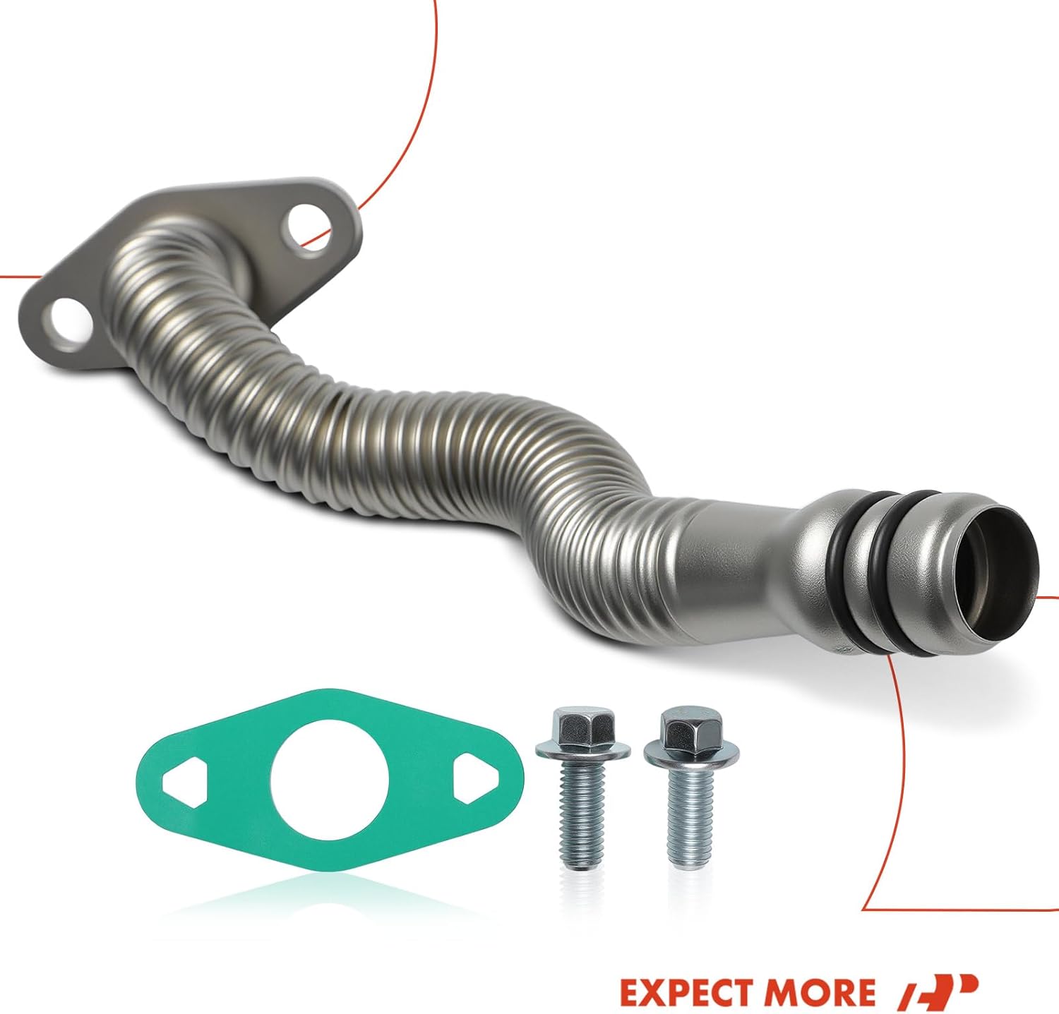 A-Premium Turbocharger Oil Return Line Compatible with Dodge Ram 2500 3500 2007-2010, Ram 4500 5500 2008-2010, Ram 4000 2010 & Ram 2500/3500/4500/5500 2011-2018, 6.7L, Return