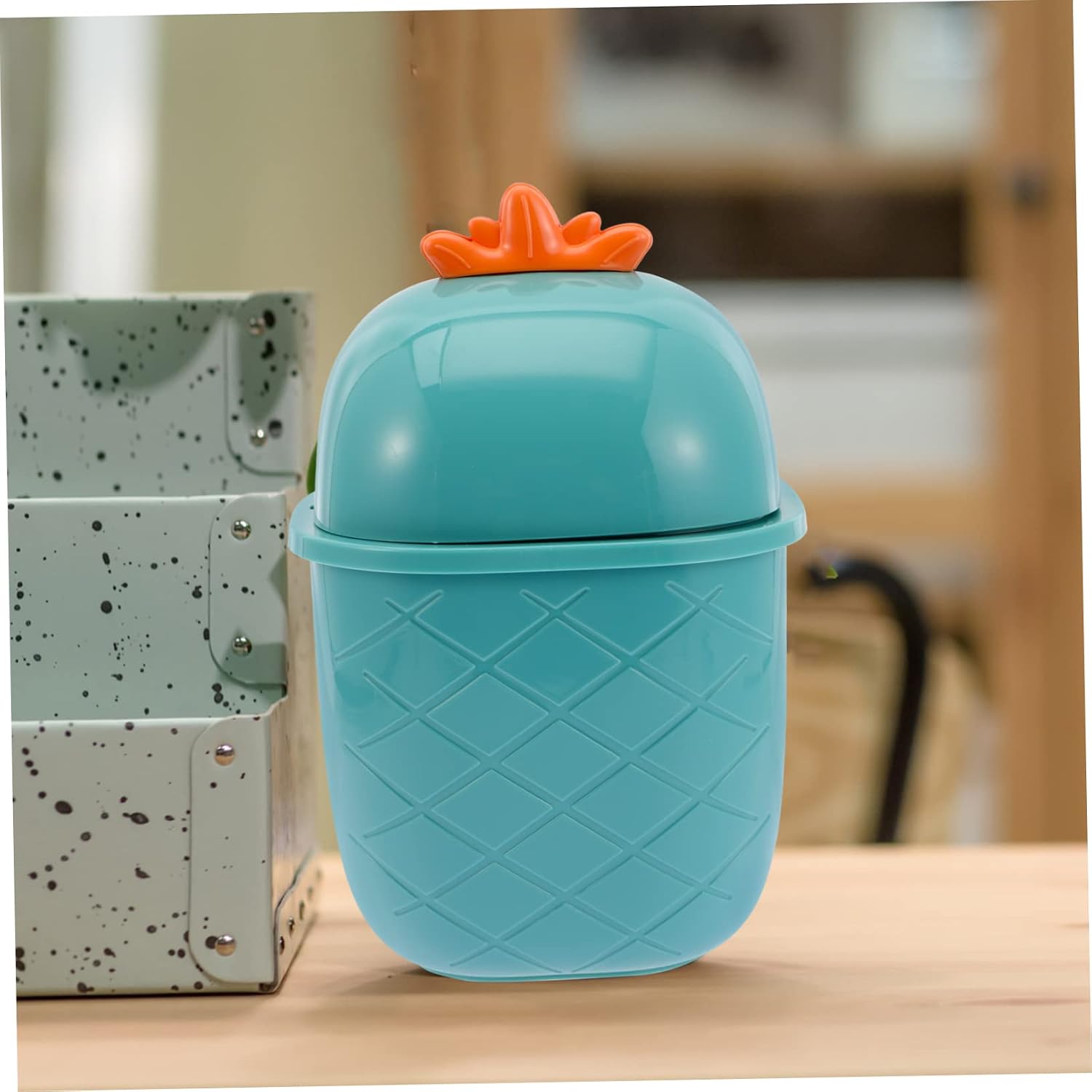 MAGICLULU Mini Trash Can Lid Small Garbage Can Waste Container for Bathroom Desk Kitchen