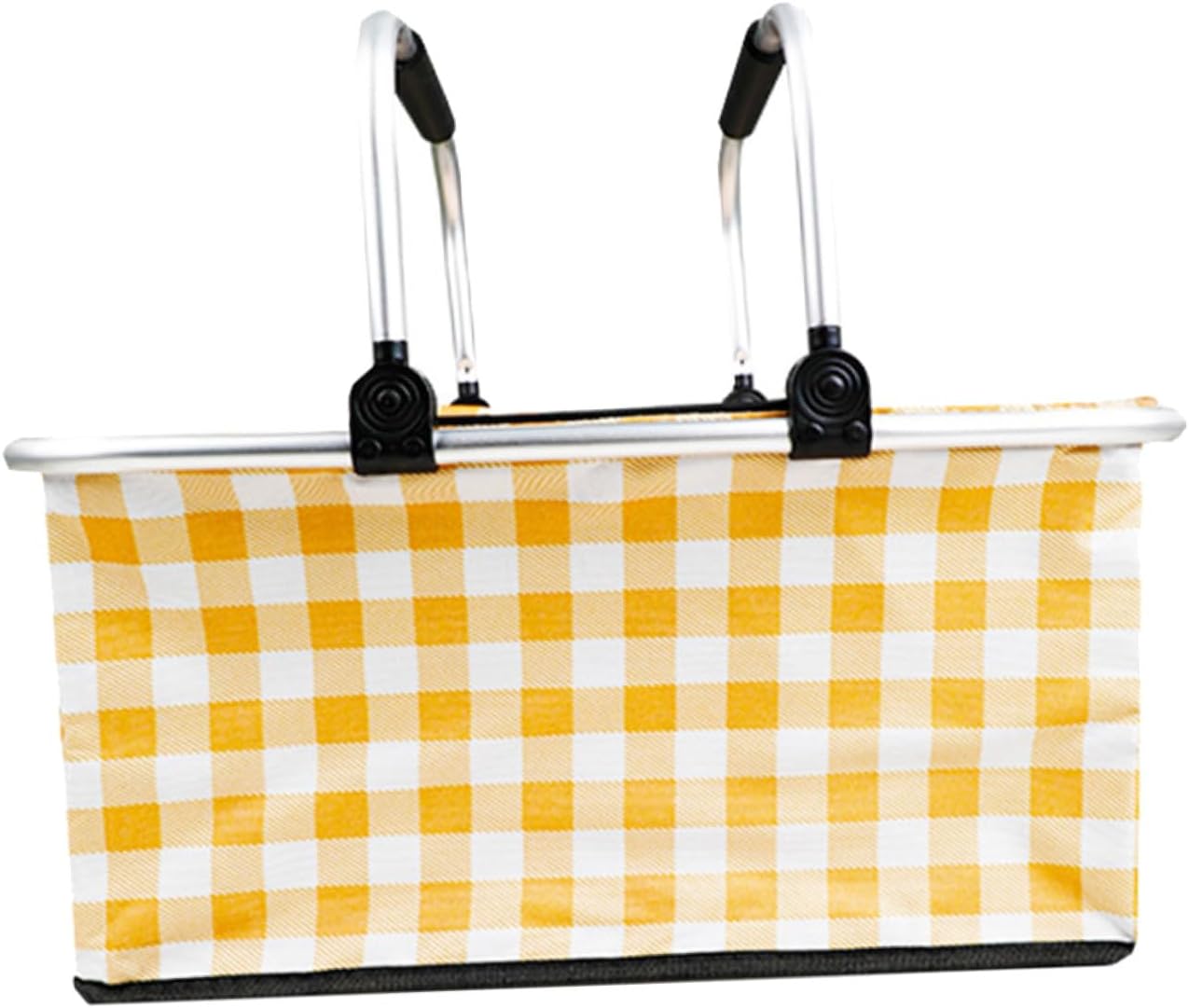 1pc Foldable Picnic Basket Insulated Liner Foil Cooler for Outdoor Events Yellow Portable Design for Easy Carrying and Storage