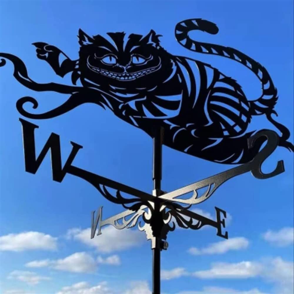 WIQUYBML Outdoor Garden weathervane barn shed roof Weather Vane Wind Decoration(Cheshire)
