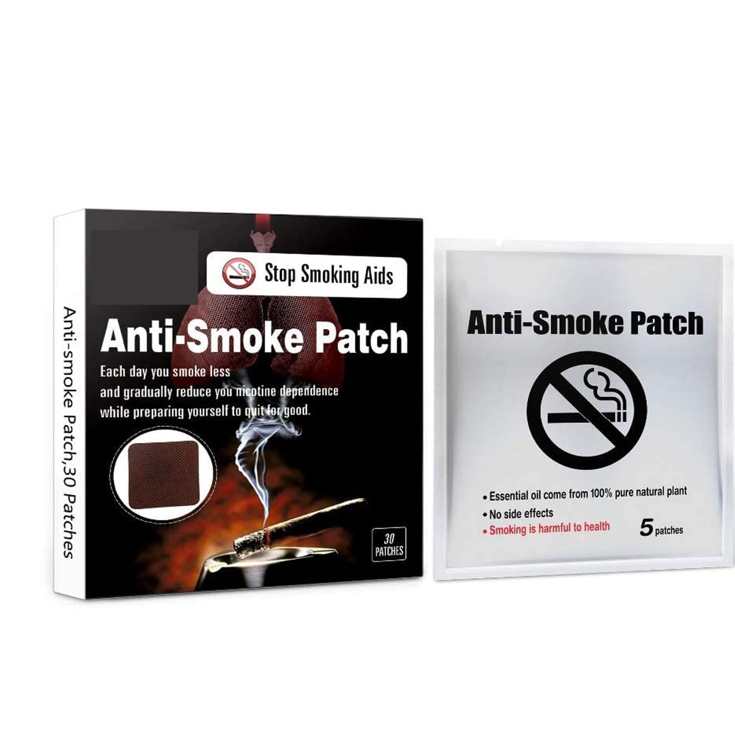 Natural Quit Smoking Patches - 30 Count, Effective & Safe Stop Smoking Aid, No Side Effects, Easy to Use for a Smoke-Free Life