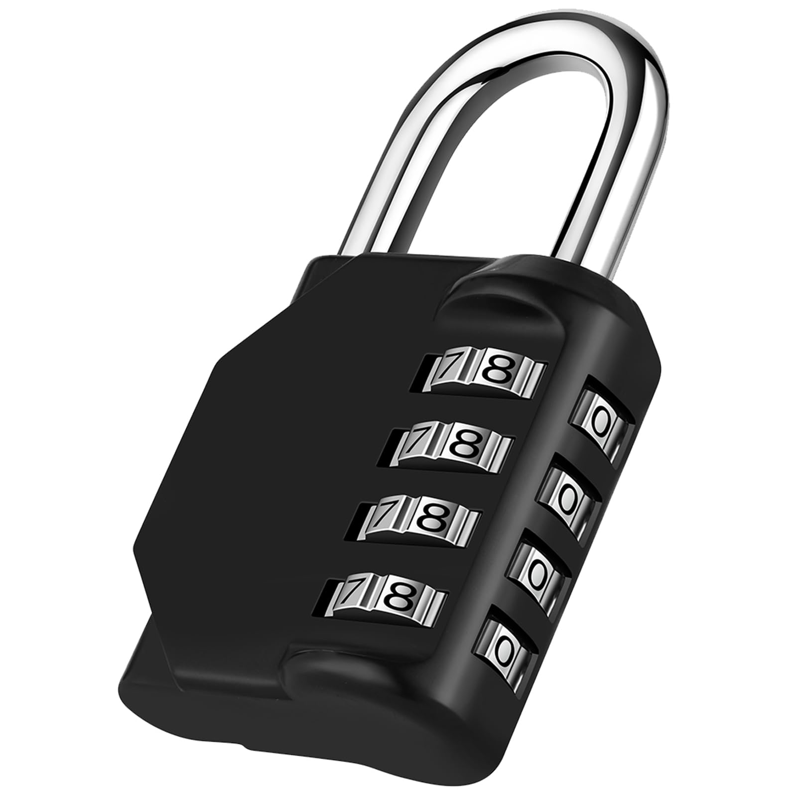 NAGE Schloss mit Zahlencode, Vorhängeschloss mit Zahlencode für Sicherheit im Innenbereich und Langlebigkeit im Freien, Zahlenschloss 4 Stellig, Spindschloss, Zahlen Schloss für Tür (1 Stück, Schwarz)
