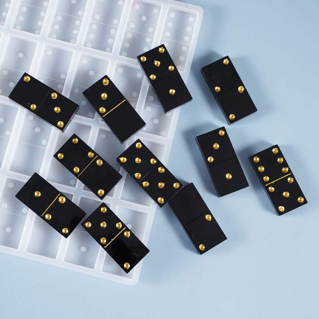 Professional Domino Molds for Resin Casting Flexible Non-Stick Handmade Jumbo Silicone Dominoes Mold 28 Cavities Mould, 20.5x21.8cm, As Pictures Shown