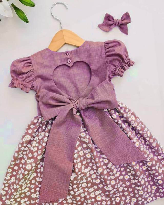 Image of Niren Enterprise Multipatteren Baby Girl's Knee Length Frocks with Digital Prints