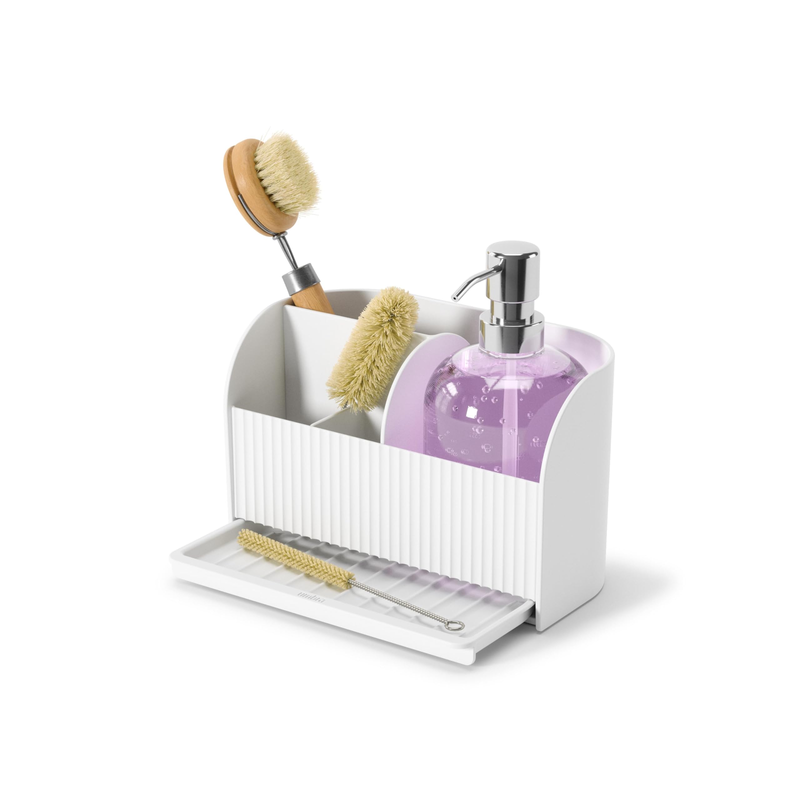 Umbra Sling Sponge Holder Sink Caddy with Dish Soap Dispenser Pump for Kitchen