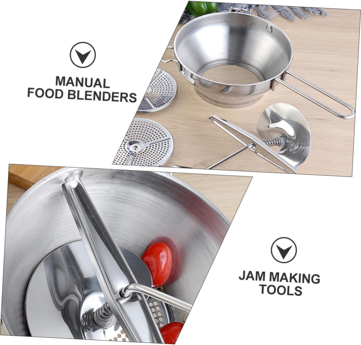 Alipis Stainless Steel Manual Food Versatile Vegetable and Food Maker Easy to Clean Kitchen Tool for Jams Sauces and Purees Essential Cooking Gadget