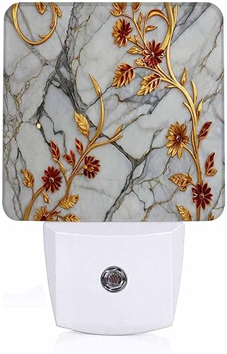 Jahiona LED Night Light Lamp with Smart Sensor Dusk to Dawn Sensor,Marble with A
